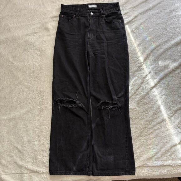 Vintage Bershka 90's Wide Leg Baggy Black Jeans 30x31 Denim 90s/Y2K JNCO Style - Picture 1 of 7